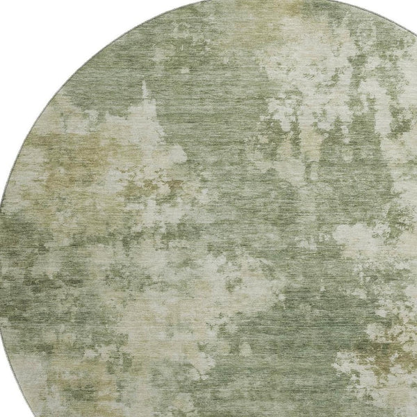 HomeRoots 8' X 10' Sage and Beige Abstract Washable Area Rug - Durable, Stain Resistant, UV Protected Design 716964