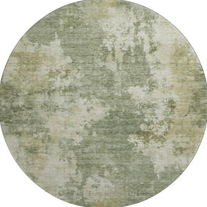 HomeRoots 8' X 10' Sage and Beige Abstract Washable Area Rug - Durable, Stain Resistant, UV Protected Design 716964