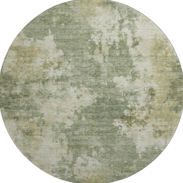 HomeRoots 8' X 10' Sage and Beige Abstract Washable Area Rug - Durable, Stain Resistant, UV Protected Design 716964