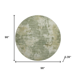 HomeRoots 8' X 10' Sage and Beige Abstract Washable Area Rug - Durable, Stain Resistant, UV Protected Design 716964