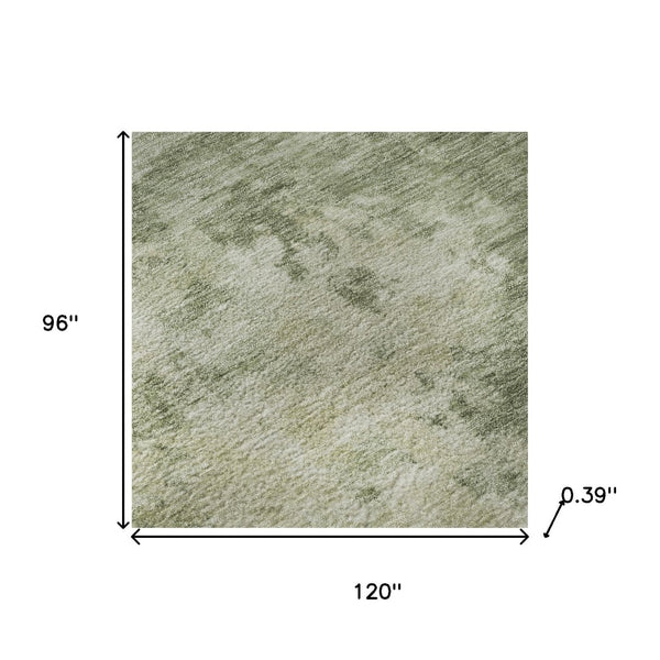 HomeRoots 9' X 12' Modern Abstract Sage & Beige Area Rug - Washable, Stain-Resistant, UV Protected & Stylish! 716965