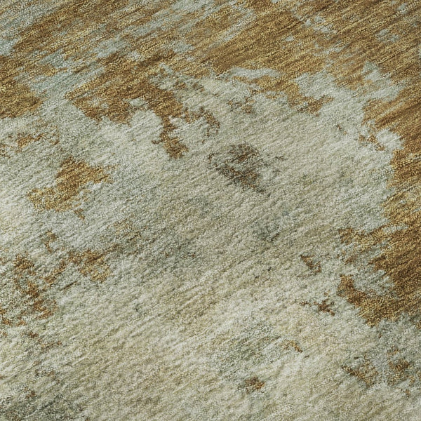 HomeRoots 5' X 8' Stylish Terra Cotta & Beige Abstract Washable Area Rug with UV Protection for Modern Homes 716974
