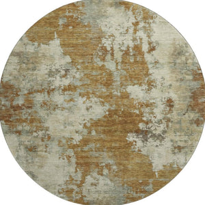 HomeRoots 8' X 10' Terra Cotta and Beige Abstract Machine Washable Area Rug with UV Protection & Durability 716976