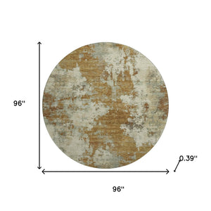 HomeRoots 8' X 10' Terra Cotta and Beige Abstract Machine Washable Area Rug with UV Protection & Durability 716976