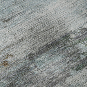 HomeRoots 9' X 12' Modern Abstract Brown and Blue Washable Area Rug with UV Protection for Busy Homes 716983