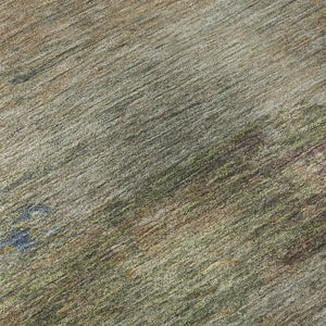 HomeRoots 5' X 8' Denim Blue & Beige Abstract Washable Area Rug with UV Protection for Modern Homes 716992