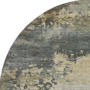 HomeRoots 8' X 10' Gray and Beige Abstract Washable Area Rug with UV Protection for Modern Living Spaces 717000