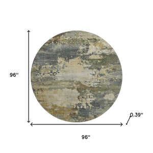HomeRoots 8' X 10' Gray and Beige Abstract Washable Area Rug with UV Protection for Modern Living Spaces 717000