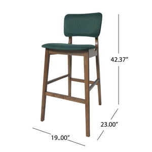 English Elm Bar Chairs Set of Two Solid Rubberwood Mid-century Modern Barstools for Kitchen Islands 63560.00DGRN
