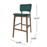 Christopher Knight Home® - Noble House - Fessenden 42" Wooden Bar Chair with Fabric Seats - Set of 2