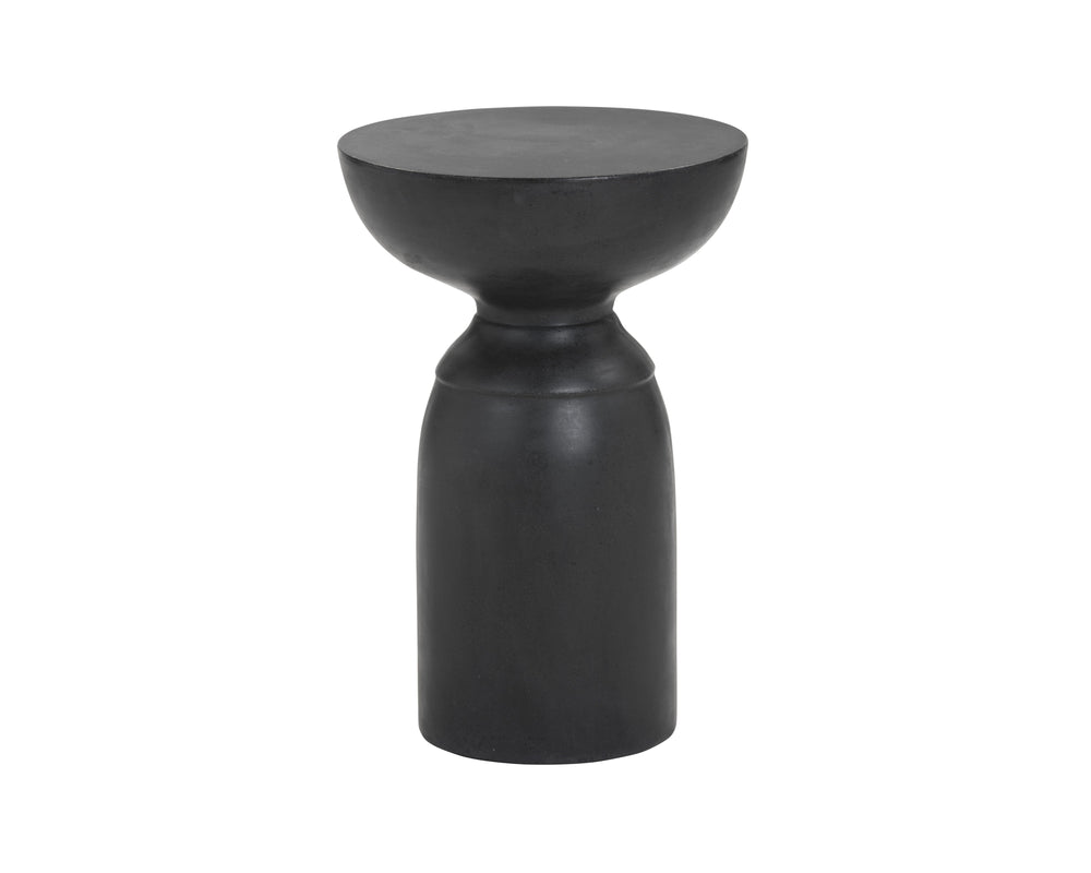 Sunpan Goya End Table - Stylish Concrete Accent for Indoor and Outdoor Spaces, Unique Variations Included Black