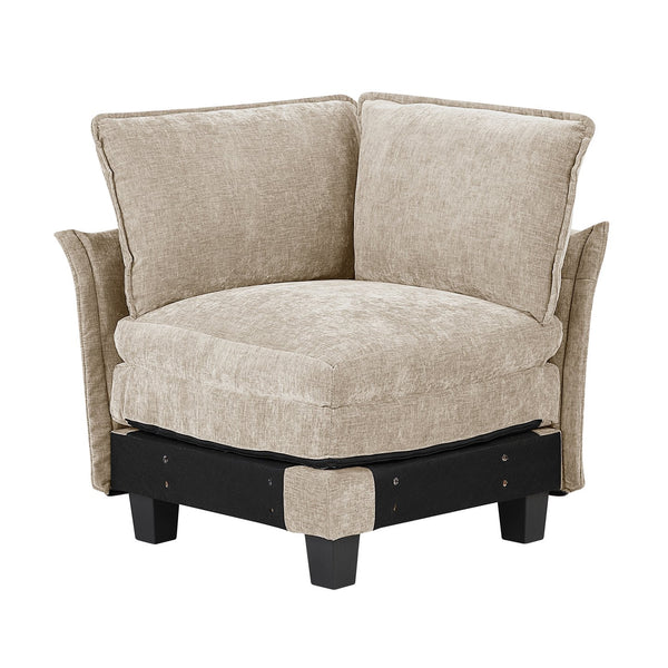 English Elm Modern Armless Chair Chenille Upholstery with Pocket Coil Comfort, Reversible Cushions, Durable Frame taupe 29 L x 29 W x 10.5 H B011P351976