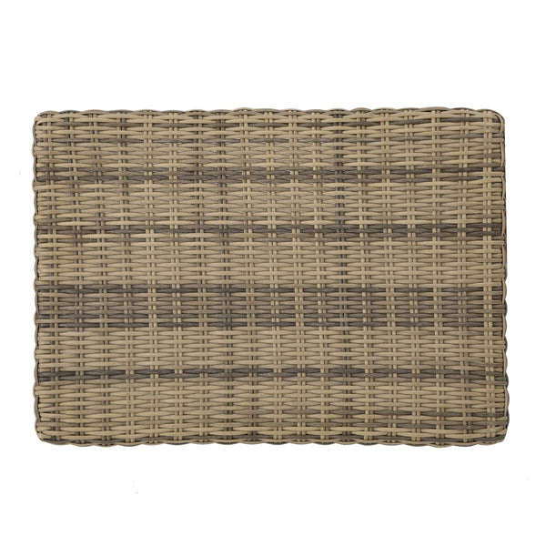 English Elm Christopher Knight Home® - HAMPTON Acacia Wood & Wicker Ottoman in Natural Grey — Weather-Resistant Rattan Top, Handcrafted Charm 60398.00