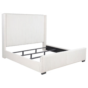 English Elm Ian Wingback California King Bed with Channel Tufting Nailhead Trim and Foam Cushioning B062P472653