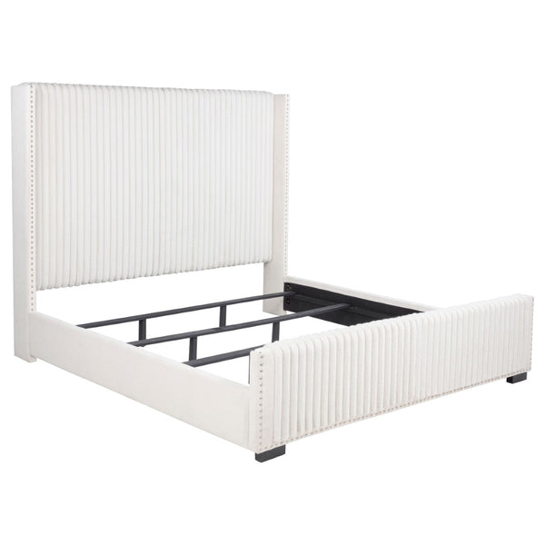 English Elm Ian Wingback California King Bed with Channel Tufting Nailhead Trim and Foam Cushioning B062P472653