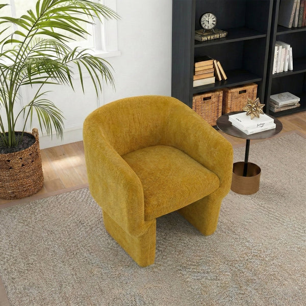 English Elm Wichita Chenille Lounge Chair Scandinavian Curved Arm Accent Seat for Living Room B183P493700
