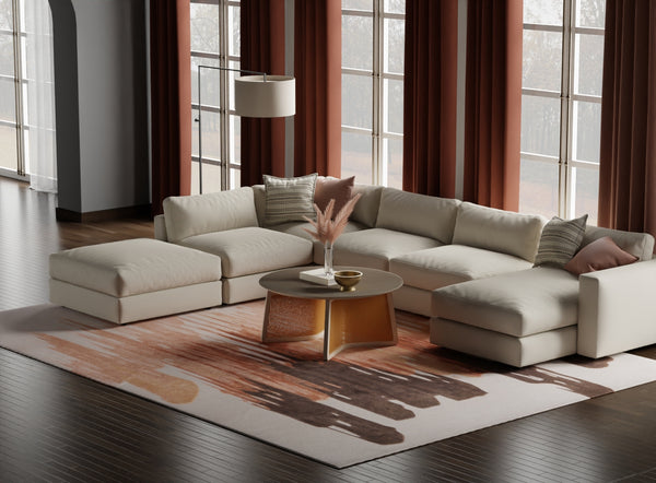 Feizy Rugs Anya Modern Watercolor-inspired Hand-tufted Wool And Viscose Rug For Contemporary Spaces Red,Brown,Orange Wool,Viscose Any8883frstbrnh00