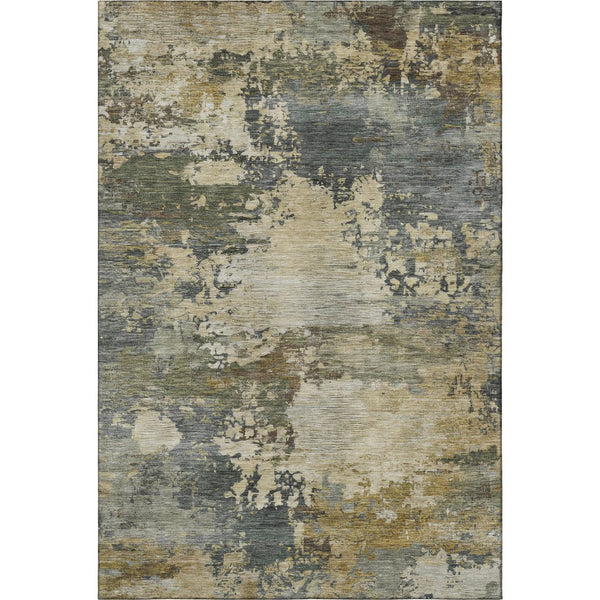 HomeRoots 10' X 14' Stylish Gray and Beige Abstract Washable Area Rug with UV Protection for Modern Homes 717002