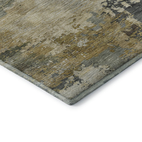 HomeRoots 10' X 14' Stylish Gray and Beige Abstract Washable Area Rug with UV Protection for Modern Homes 717002
