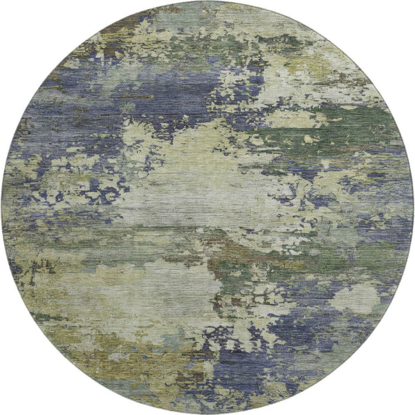 HomeRoots 8' X 10' Purple And Beige Abstract Washable Area Rug – Stain Resistant, UV Protected, Non-Slip Design 717006