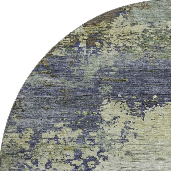 HomeRoots 8' X 10' Purple And Beige Abstract Washable Area Rug – Stain Resistant, UV Protected, Non-Slip Design 717006
