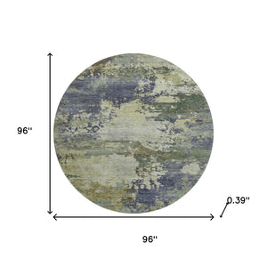 HomeRoots 8' X 10' Purple And Beige Abstract Washable Area Rug – Stain Resistant, UV Protected, Non-Slip Design 717006