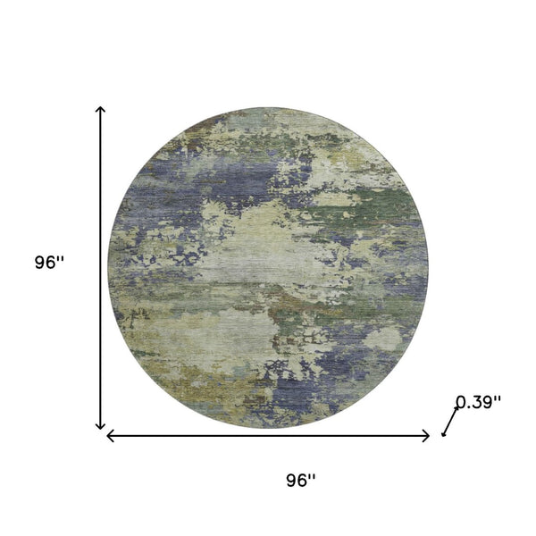 HomeRoots 8' X 10' Purple And Beige Abstract Washable Area Rug – Stain Resistant, UV Protected, Non-Slip Design 717006