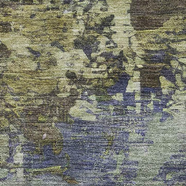 HomeRoots 9' X 12' Abstract Purple and Beige Washable Area Rug with UV Protection for Homes with Kids & Pets 717007