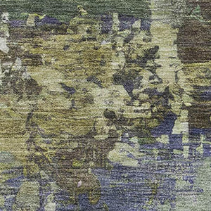HomeRoots 10' X 14' Abstract Area Rug in Purple & Beige - Washable, UV Protected, Ideal for Busy Homes! 717008