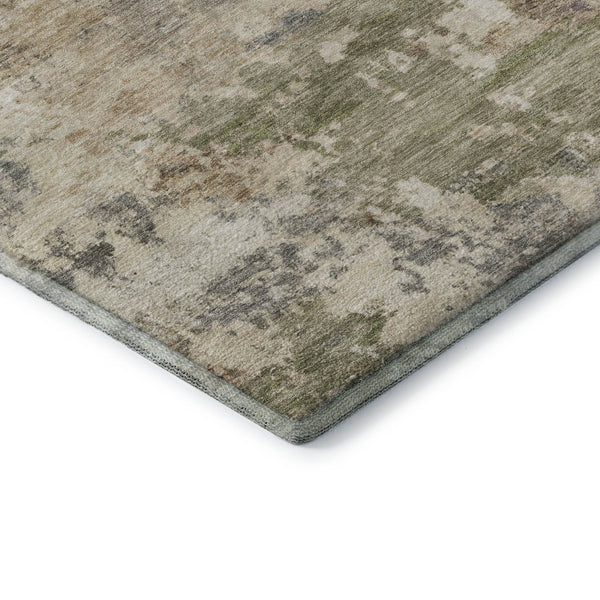 HomeRoots 8' Beige and Purple Abstract Round Rug - Washable, Stain Resistant, UV Protected for High-Traffic Areas 717017