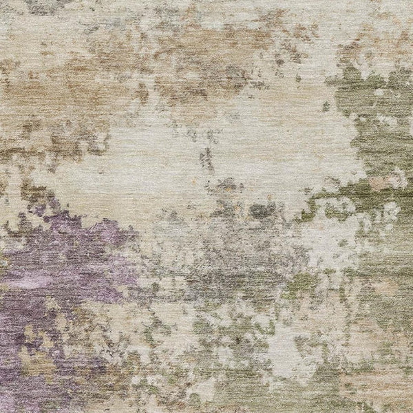 HomeRoots 9' X 12' Beige & Purple Abstract Area Rug – Washable, UV Protected, Durable, Ideal for Homes 717019