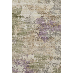 HomeRoots 10' X 14' Washable Beige & Purple Abstract Area Rug - UV Protection, Durable, Modern Design for Home 717020