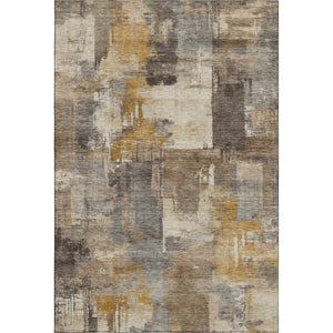 HomeRoots 5' X 8' Brown And Beige Abstract Washable Area Rug – Stylish, Durable, UV-Protected for Modern Homes! 717022