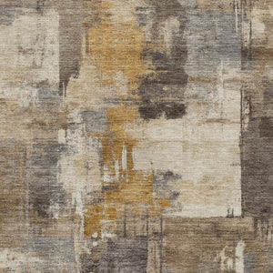 HomeRoots 5' X 8' Brown And Beige Abstract Washable Area Rug – Stylish, Durable, UV-Protected for Modern Homes! 717022