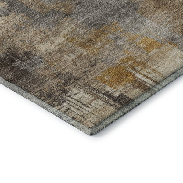 HomeRoots 5' X 8' Brown And Beige Abstract Washable Area Rug – Stylish, Durable, UV-Protected for Modern Homes! 717022