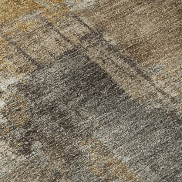HomeRoots 5' X 8' Brown And Beige Abstract Washable Area Rug – Stylish, Durable, UV-Protected for Modern Homes! 717022
