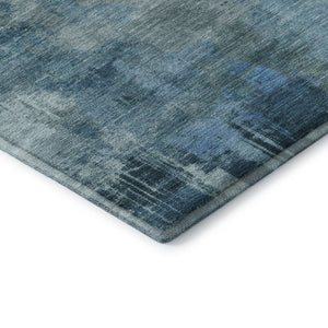 HomeRoots 5' X 8' Blue Abstract Washable Area Rug with UV Protection – Stylish, Durable, and Easy-Care Design! 717028