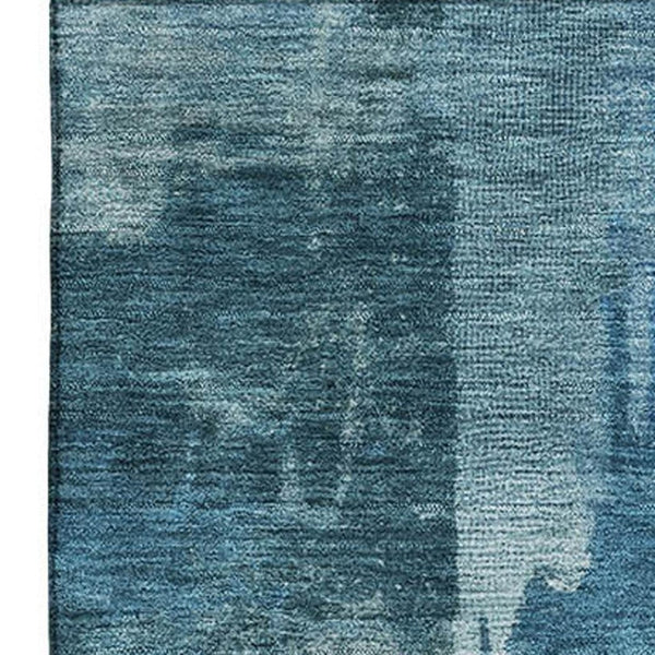 HomeRoots 5' X 8' Blue Abstract Washable Area Rug with UV Protection – Stylish, Durable, and Easy-Care Design! 717028