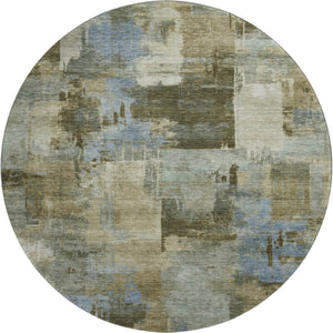 HomeRoots 8' X 10' Modern Green & Gray Abstract Washable Area Rug with UV Protection for High-Traffic Spaces 717036