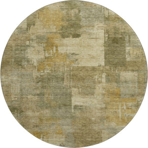 HomeRoots 8' X 10' Khaki & Beige Abstract Washable Area Rug - Durable, Stain-Resistant, UV Protected Design 717042