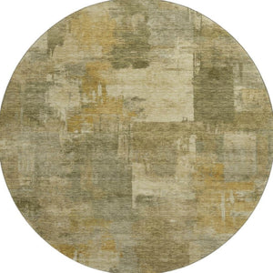 HomeRoots 8' X 10' Khaki & Beige Abstract Washable Area Rug - Durable, Stain-Resistant, UV Protected Design 717042