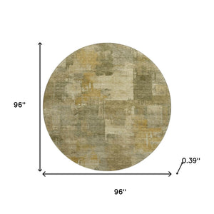 HomeRoots 8' X 10' Khaki & Beige Abstract Washable Area Rug - Durable, Stain-Resistant, UV Protected Design 717042