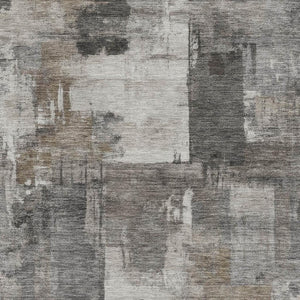 HomeRoots 5' X 8' Modern Pewter and Gray Washable Area Rug - UV Protected, Stain Resistant for Families & Pets 717046