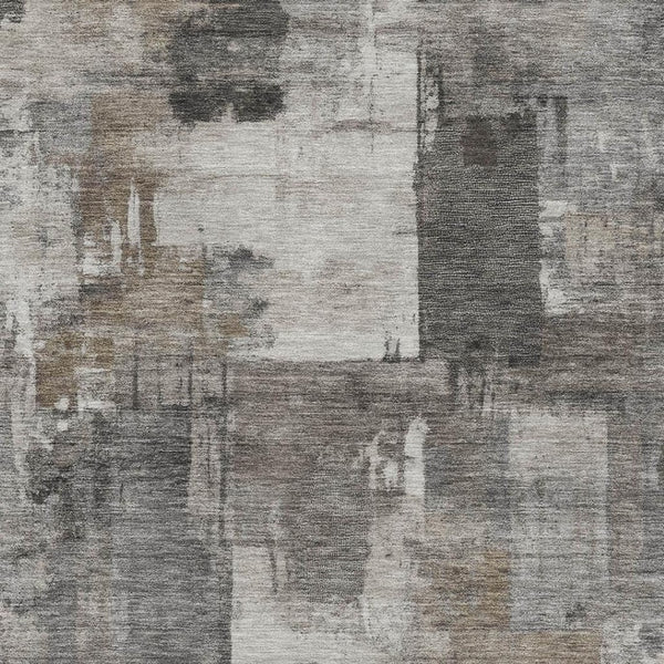 HomeRoots 5' X 8' Modern Pewter and Gray Washable Area Rug - UV Protected, Stain Resistant for Families & Pets 717046