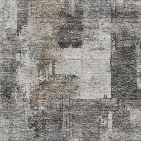 HomeRoots 9' X 12' Modern Pewter and Gray Abstract Washable Area Rug with Stain Resistance & UV Protection 717049