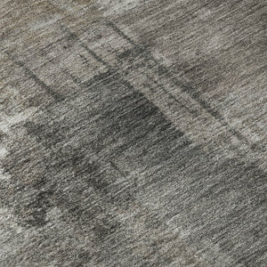 HomeRoots 9' X 12' Modern Pewter and Gray Abstract Washable Area Rug with Stain Resistance & UV Protection 717049
