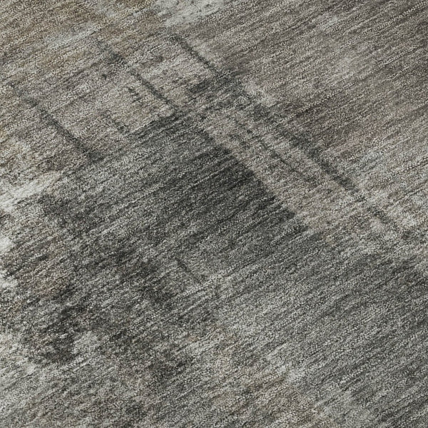 HomeRoots 9' X 12' Modern Pewter and Gray Abstract Washable Area Rug with Stain Resistance & UV Protection 717049