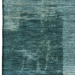 HomeRoots 8' Teal and Aqua Abstract Washable Rug - UV Protected, Stain Resistant, Perfect for Pets & Kids! 717053