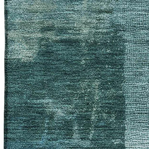 HomeRoots 8' Teal and Aqua Abstract Washable Rug - UV Protected, Stain Resistant, Perfect for Pets & Kids! 717053