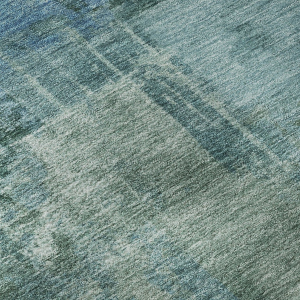 HomeRoots 8' X 10' Teal And Aqua Abstract Washable Area Rug – Durable, UV-Protected, Perfect for Kids and Pets! 717054